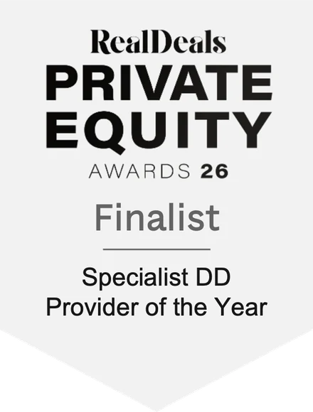 Real Deals Private Equity Awards 26 finalist, Specialist DD Provider of the Year