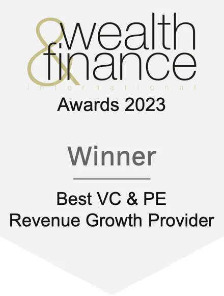 Wealth and Finance Awards 2023 winner, Best VC and PE Revenue Growth Provider